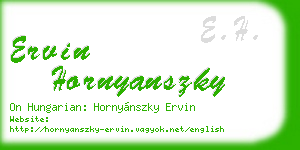 ervin hornyanszky business card